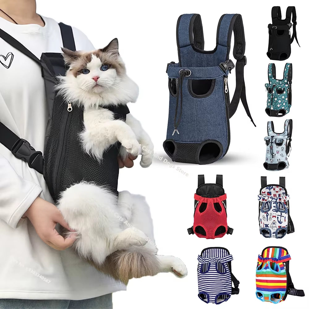 Pets Cat Bag Denim Pet Dog Backpack Outdoor Travel Cat Carrier Bag for Small Dogs Breathable Shoulder Puppy Kedi Carring Bags