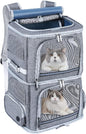 Double Cat Carrier for 2 Medium Cats,Dogs Backpack ,Double Compartment