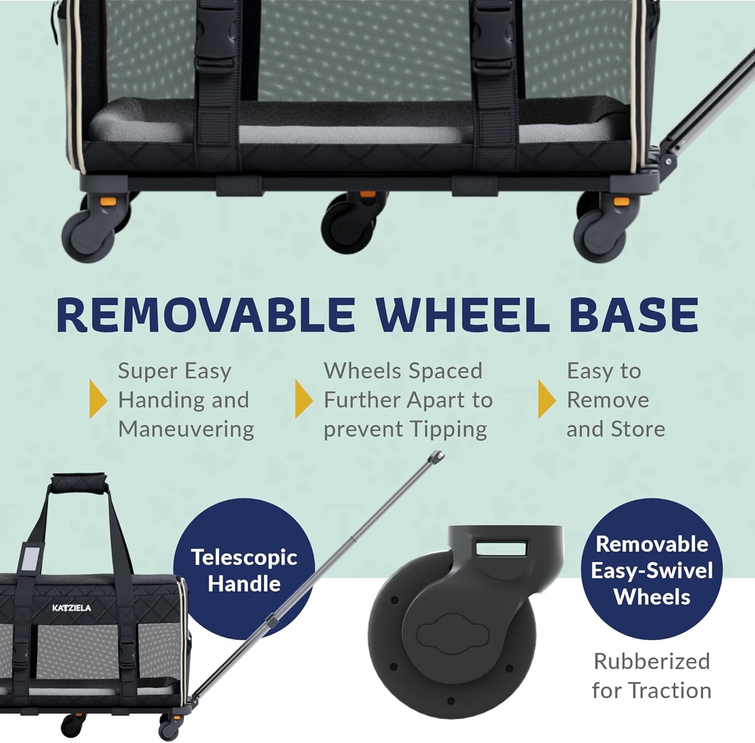 Pet Carrier Airline Approved - Dog Carrier with Wheels - TSA Airline Approved Dog Carrier - Rolling Pet Carrier with Wheels for Small to Medium Size Cat or Dog - Airplane Cabin Animal Friendly Luggage